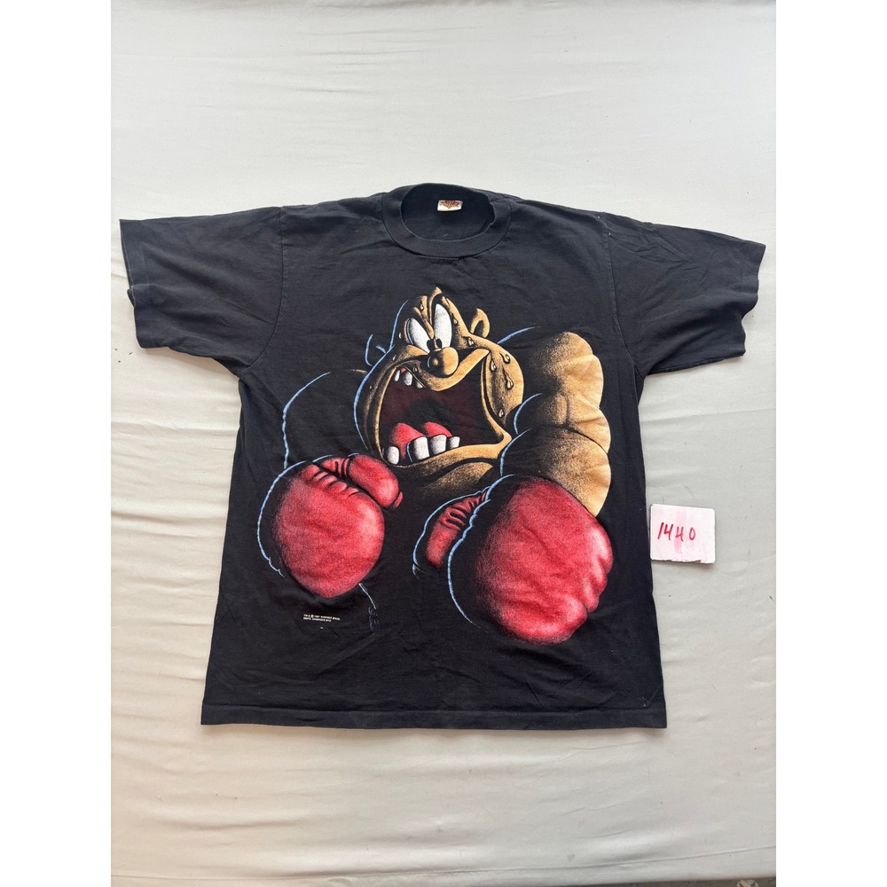 Vintage 1997 Looney Tunes The Crusher Boxing T-Shirt Black Large Changes NYC